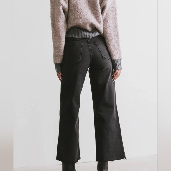 Bohme Wide Leg Raw Hem Black Jeans 29 - Picture 6 of 9